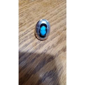 Antique Turqoise shadow box ring